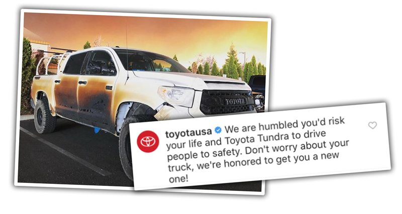 Illustration for article titled Nurse Who Cooked His Truck to Help California Wildfire Victims Getting New Truck From Toyota